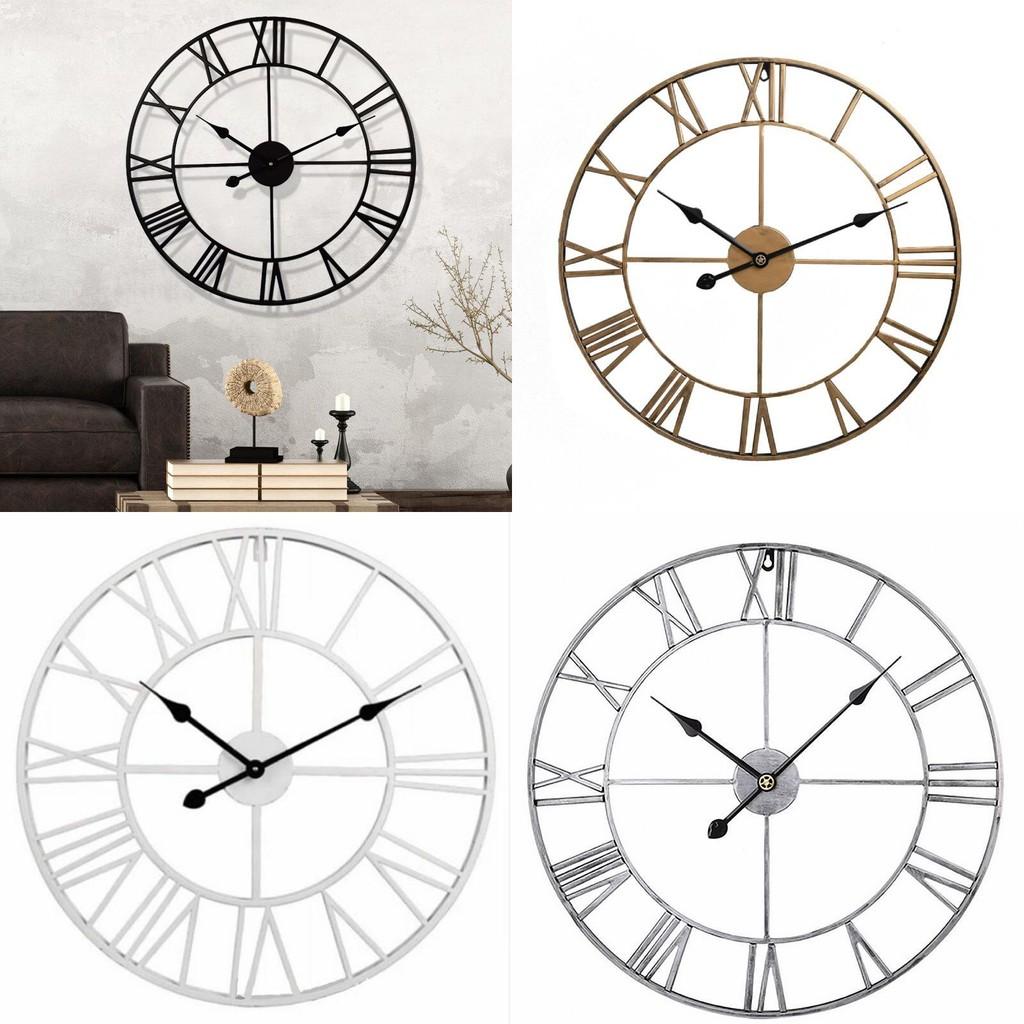 Retro Wall Iron Clock Decorative Hand Home Outdoor Commercial Spaces Up Dress
