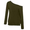 One Shoulder Womens Jumper Pullover Ladies Hoodies Top Loose T Sweatshirt Shirt