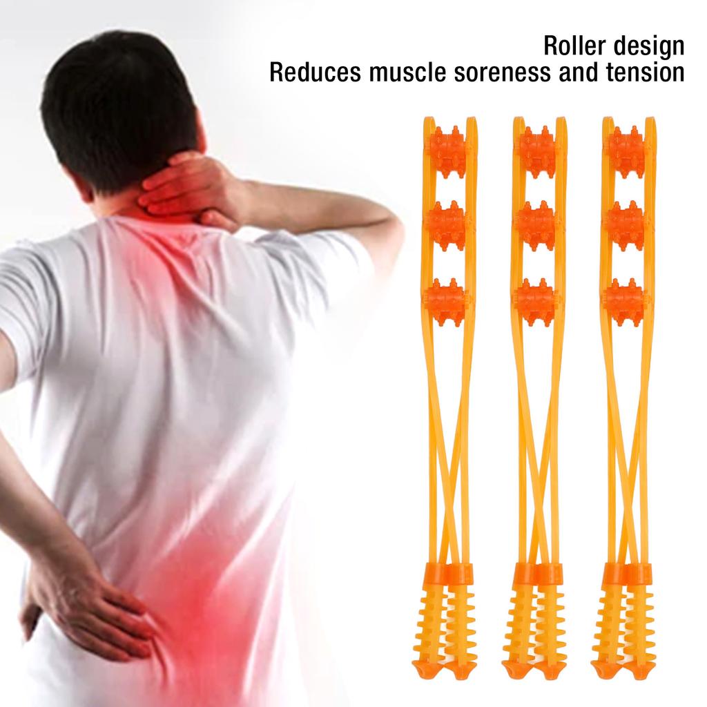 3pcs Handheld Back Massage Roller Rope Portable Reduce Soreness Portable Cellulite Self Massage Strap for Leg Waist