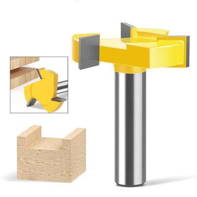 Three-point T-Cutter Sole Clearing Router Bit Slotted Cutter Four-point Slotting Cutter Woodworking Tools 1/2 Inch 12mm Shank