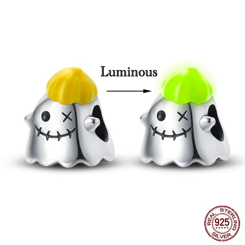 

Copper Halloween Series Charms Luminous Pumpkin Demon Skull Beads For Fit 3Mm Original Bracelet Diy Jewelry