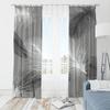 2pcs- Pure Black and Gray Feather Polyester Curtains, Pole Bag Curtains 42 * 84, Bedroom, Living Room, Family Room Decoration