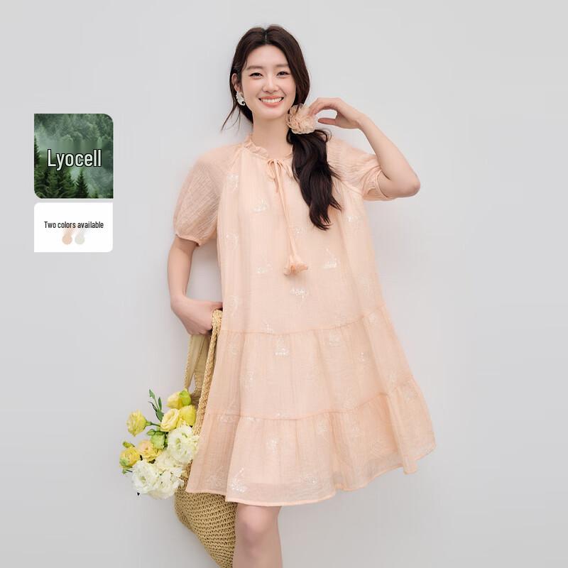 

Qiusui Yiren Ruffle Stand Collar High-Waist Mini Dress L