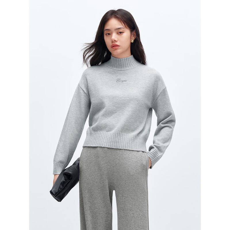 

Peacebird Women s Semi-High Collar Knit Sweater L