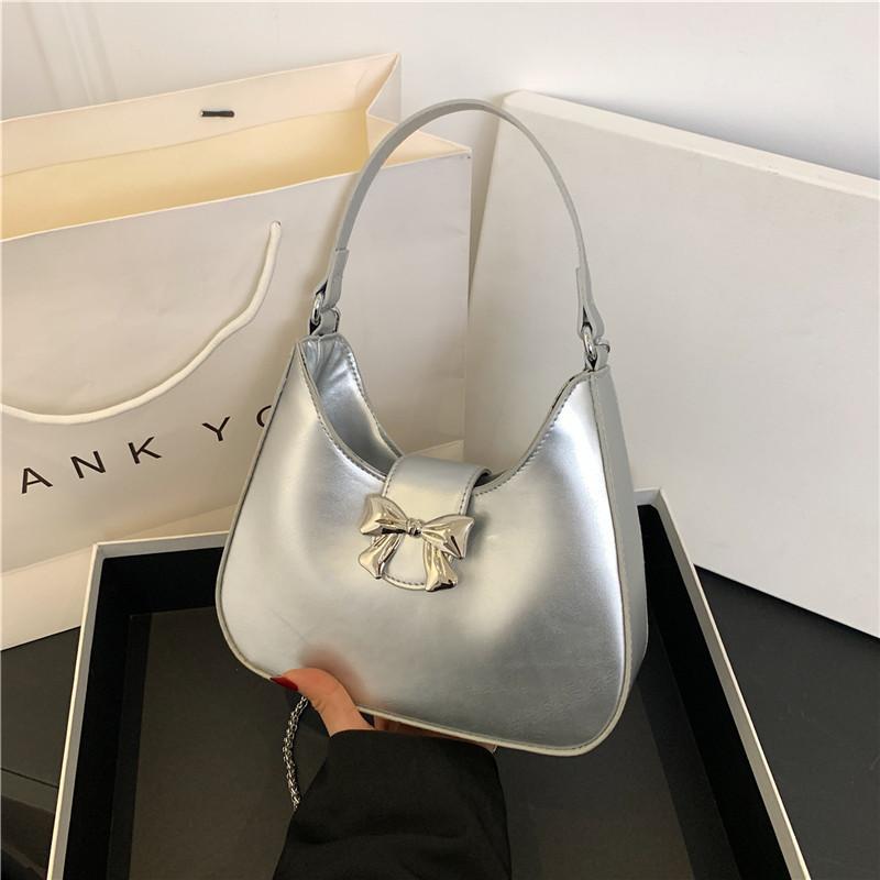 Stylish Bow Knot Trendy Casual 2024 Spring Chain Crossbody Shoulder Underarm Handbag