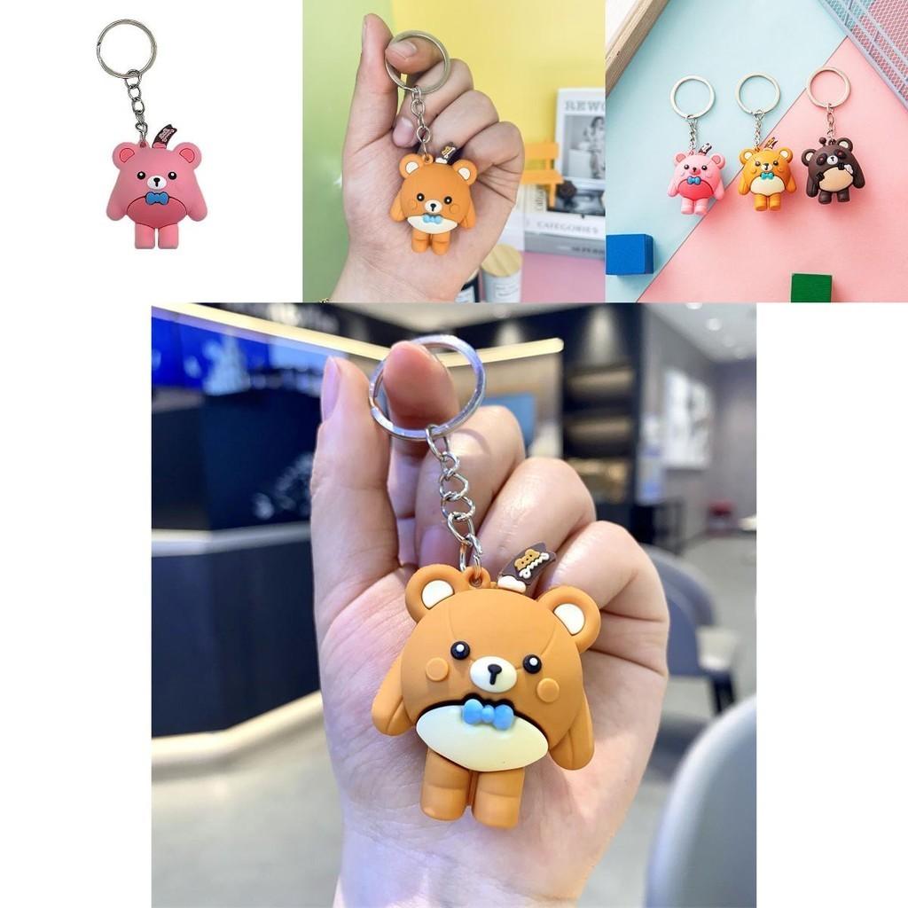 Cute Egg Party 3d Teddy Bear Keychain For Students And Backpacks