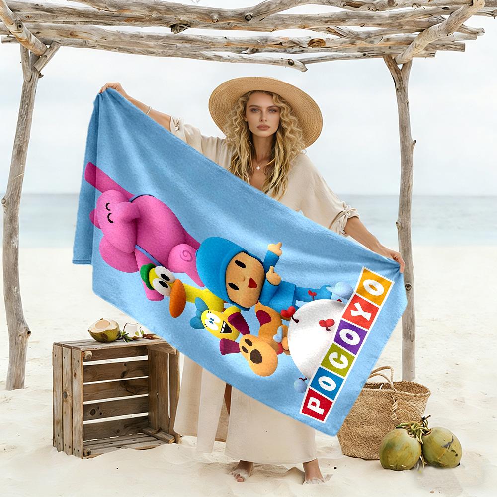Pocoyo Beach Towel Super Soft Microfiber Quickdry Fabric Comfortable Lightweight Suitable for Sports, Travel, Swimming, Yoga, Bathroom, Beach, And Poo
