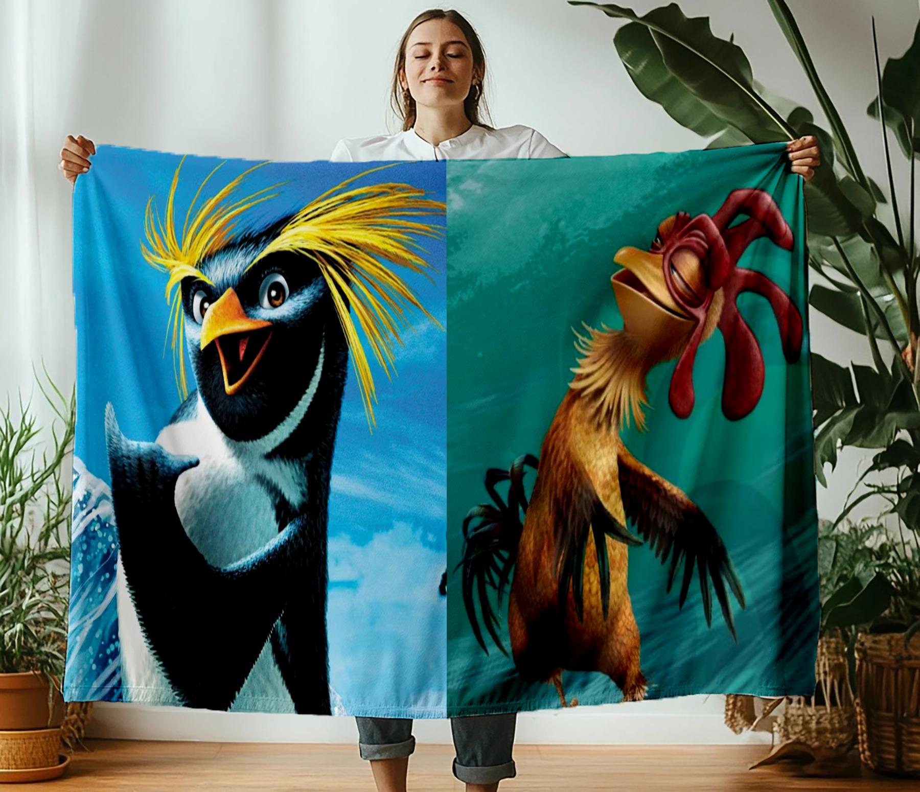 

Catch The Wave Cute Penguins Thin Printed blanket Camping Throw Bed Sofa Office Air Conditioning Soft Leisure Blankets 75x90cm