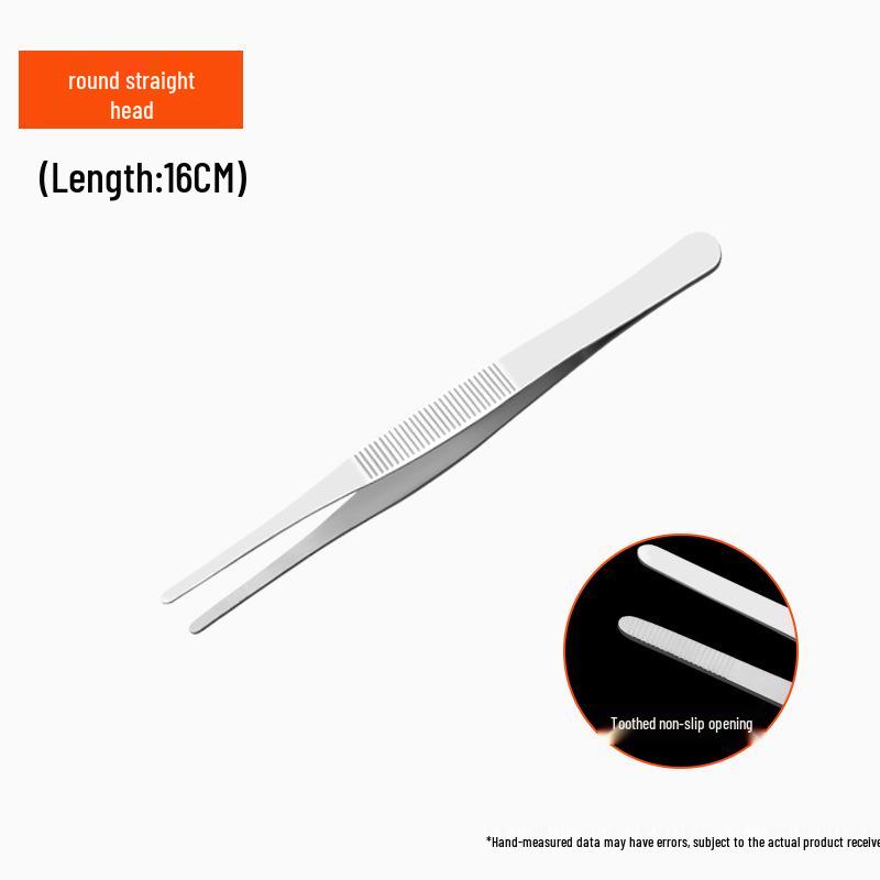 

Пинцет из нержавеющей стали с изогнутым кончиком для садоводства и кормления рыб в аквариуме с нескользящими зубцами Straight (16cm)