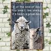 Metal Wall Art Vintage Sheep Kitchen Decor Farmer Gift