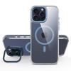 For iPhone 16 Pro Magnetic Case Shockproof TPU+PC Phone Back Cover with Metal Lens Kickstand