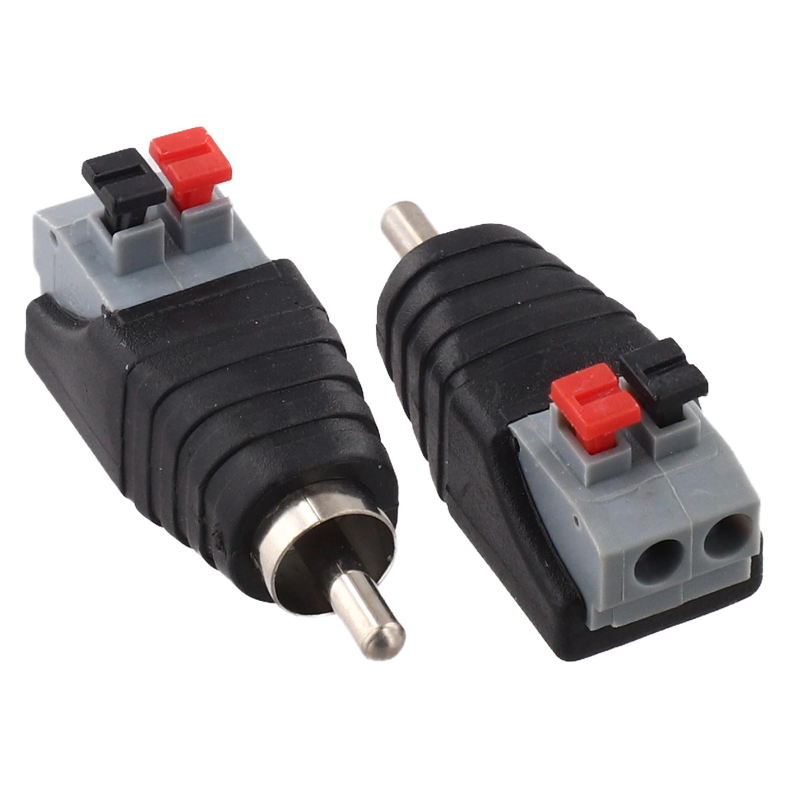 

2PCS Speaker Wire Cable To Audio Male For RCA Connector Adapter Jack-Press Plug- RCA- Connector Adapter Cable Accessories