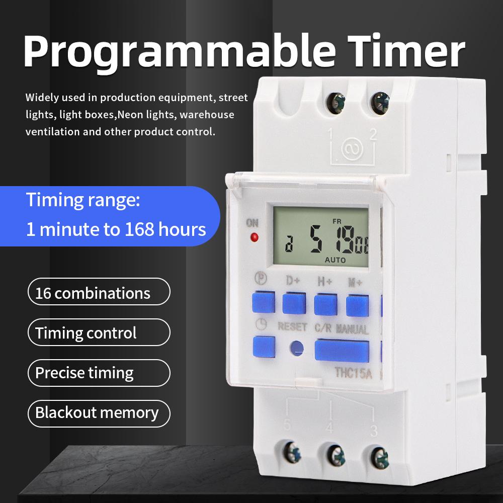 

Автоматический электронный таймер реле переключения 220 В 25 А еженедельно 7 дней минут секунд 168 часов контроль времени программируемый таймер