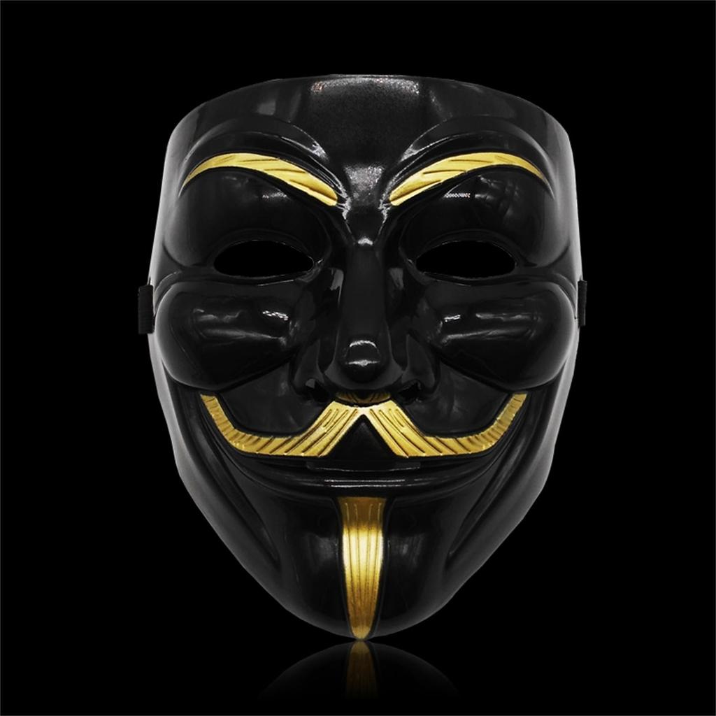 Nikitas Hackers Mask White V For Vendetta Halloween Face Mask Costume Cosplay Party чёрный