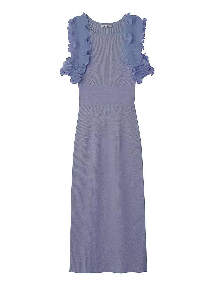 

Snidel Women s Pleated Frill Docking Dress SWNO242209 DBLU