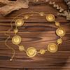 Y2K Adjustable Metal Belt Belly Chain for Women 2025 Trendy Jewelry Accessories Vintage Geometric Turquoise Body Chain