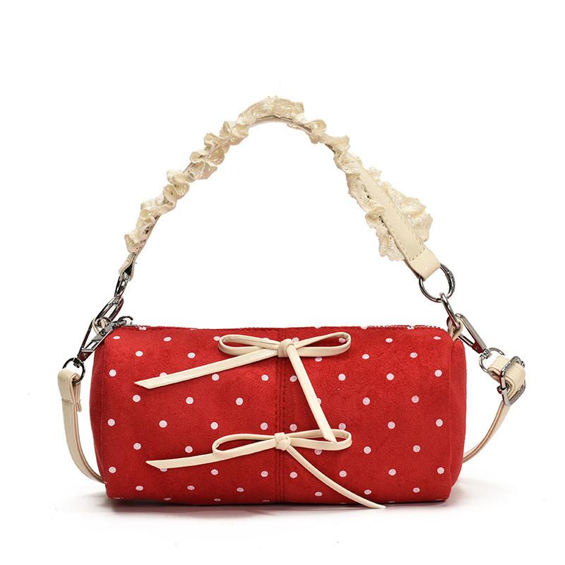 Kids Dot Pattern Canvas Mini Backpack With Adjustable Straps For Daily Use