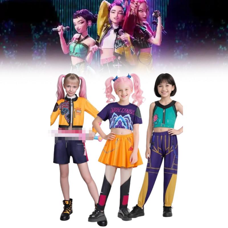 Kpop Demon Hunters Rumi Mira Zoey Kids Cosplay Costume Dress Party Halloween