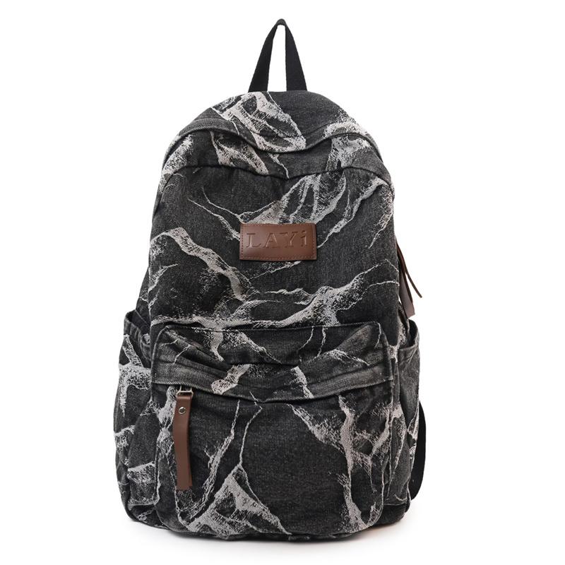 Джинсовый камуфляжный рюкзак Повседневный стиль Унисекс Школьная сумка Модный дорожный рюкзак