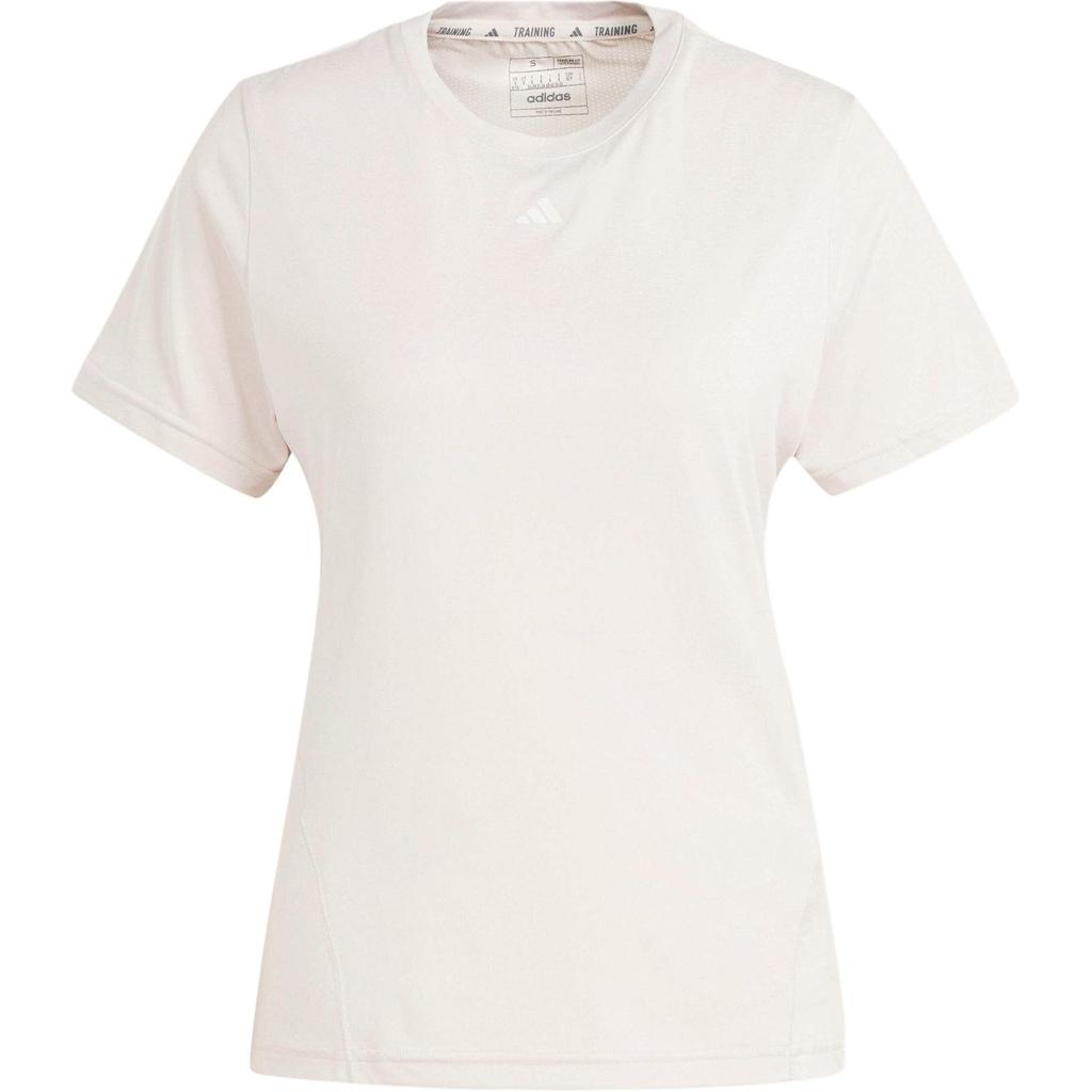 Adidas Solid Color Crew Neck Short Sleeve T-Shirt Women Tops White IT9225