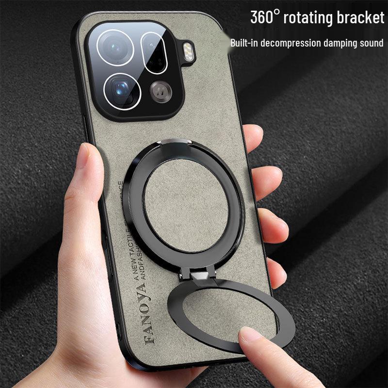 Compatible OPPO FindX9U Suede Leather Stand Case with Full Lens Protection