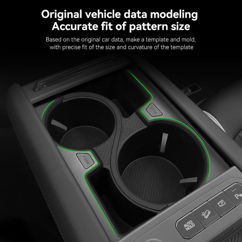 Upgrades Shaking Dampening Car Cup Holder Insert Not Slip Console Storage Tray Organizers For Car EV9 2024 2025 Models
