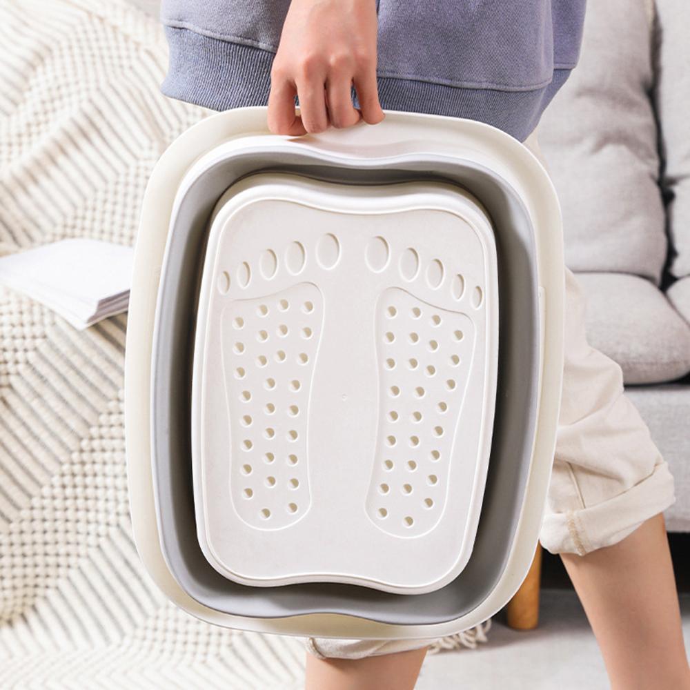 Foldable foot bath tub – portable, covered basin with ergonomic design, suitable for travel and home use