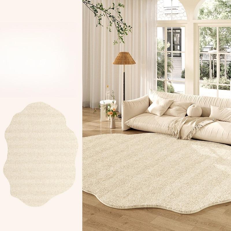 Fluffy Soft Lounge Floor Mat Thickend Plush Bedside Rug Cream Style Bedroom Decor Plush Irregular Shapes Carpets For Living Room