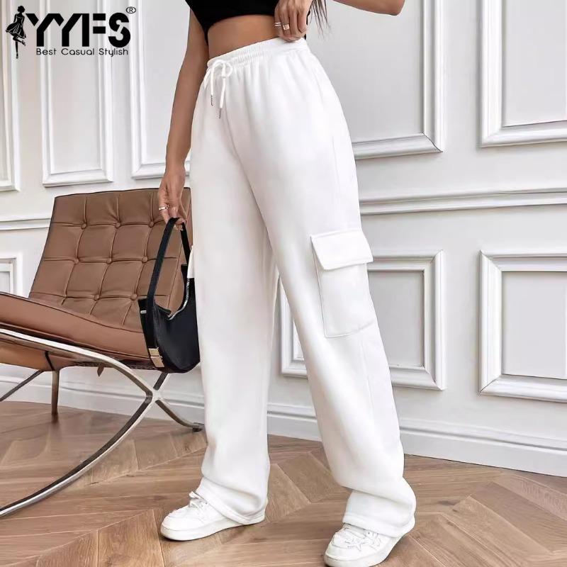 

YYFS Жіночі модні повсякденні одноколірні брюки з високою талією та капрі S чорний