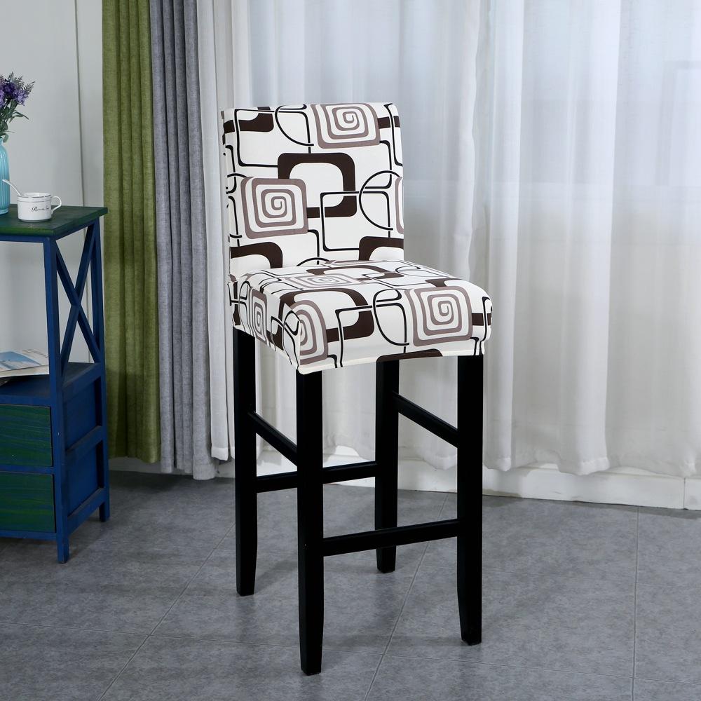 Elastic Bar Stool Chair Cover Home Dining Room Bar Seat Cover Geometric Style Restaurant Hotel Decor Washable Easy Cover 1pc