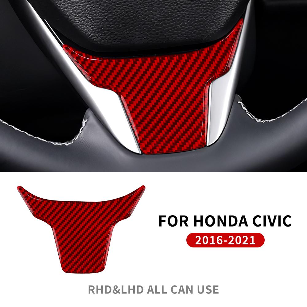 Echter Weicher Kohlefaseraufkleber Für Honda Civic 10. 2016 2017 2018 2019 2020 2025 Lenkradblende Innenausstattung Zubehör