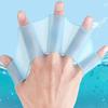3Sizes Available Blue Silicone Swimming Hand Webbed Gloves Freestyle Finger Flippers Auxiliary Training Equipment Swimming Aids