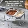Anti Slip Pet High Footed Bowl Stainless Steel Pet Water Feeder Container  Wet Dry Food