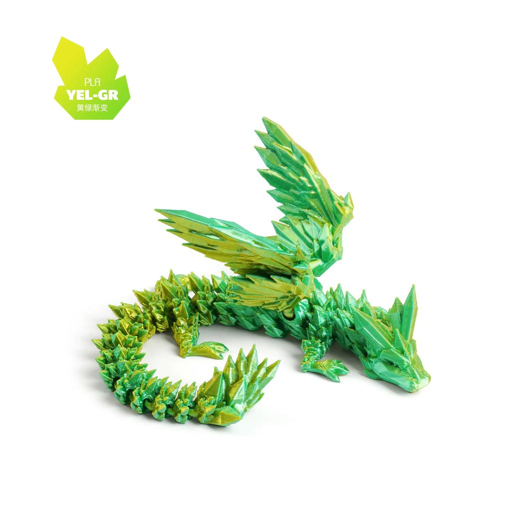3D Printed Dinosaur Flying Dragon Ornament Articulated Joints Gradient Color Wings  Gift Handicraft Moving Parts Home Crafts