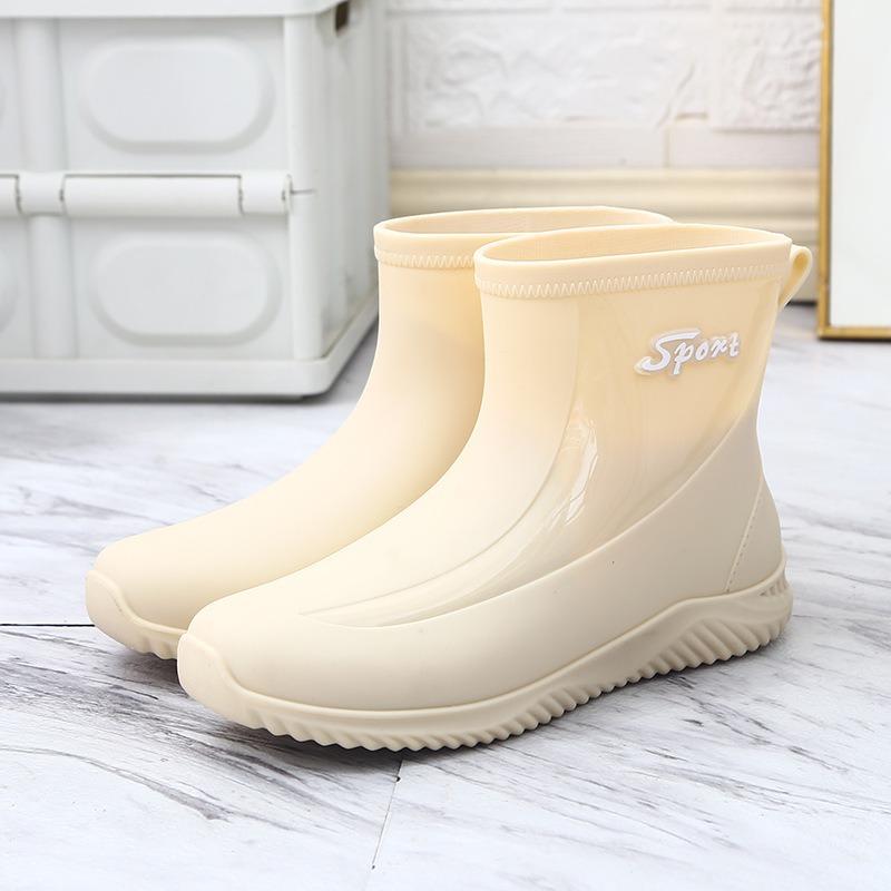 

Короткие дождевые туфли женские носят нескользящую водонепроницаемую обувь женские модные трендовые резиновые сапоги флисовые теплые рабочие туфли клеевые туфли женские 40