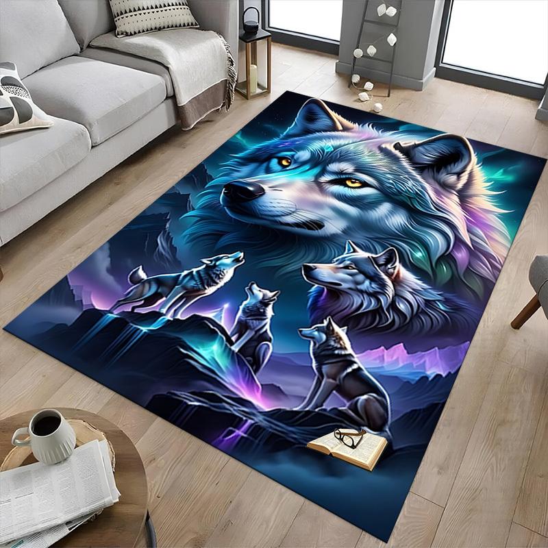 1pc Wolf Pack Night Carpet Anti Slip Polyester Floor Mat for office.Bedroom