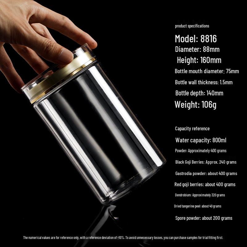 Food-Grade PET Plastic Sealed Jar for Supplement Powders - Moisture-Proof Storage Bottle