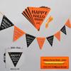 Halloween Pumpkin Lantern Backdrop & Photo Props Set with Party Banners and Hanging Flags