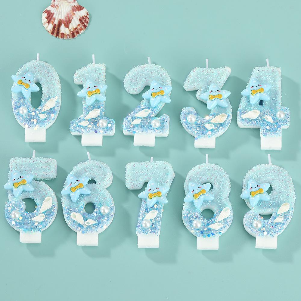 Handmade Cute Cartoon Starfish Number Birthday Party Candles