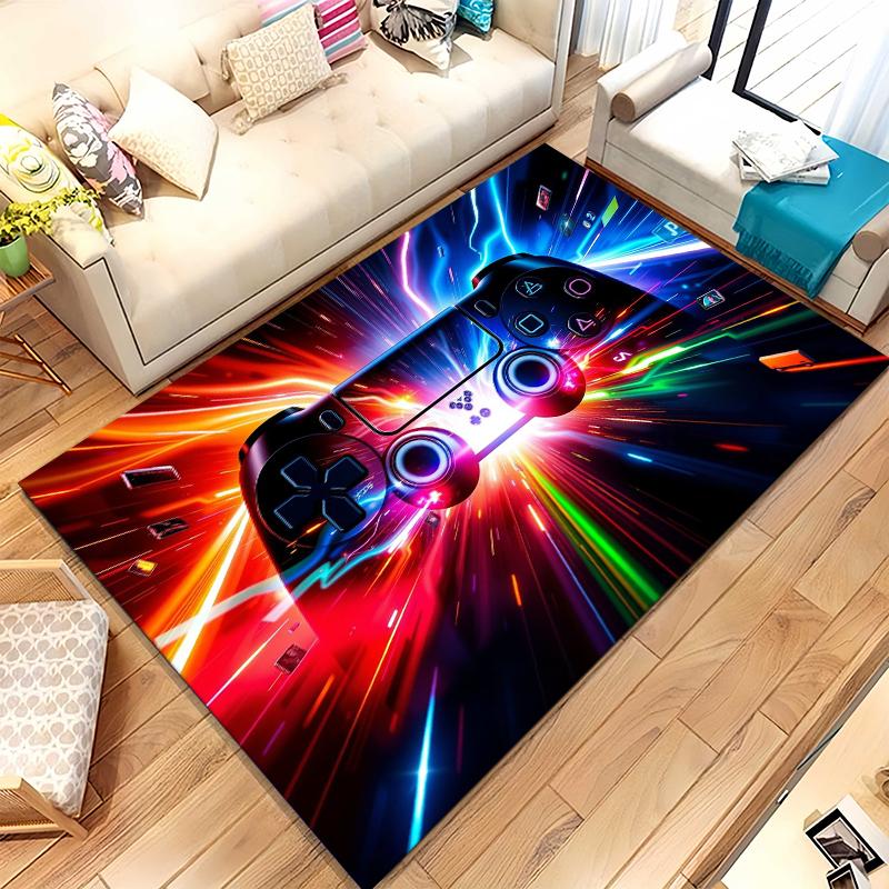 Cartoon Game Gamer Zone Controller Logo Living Room Non-Slip Area Rug Soft Carpet for Bedroom Playroom Sofa,Home Decor Doormat