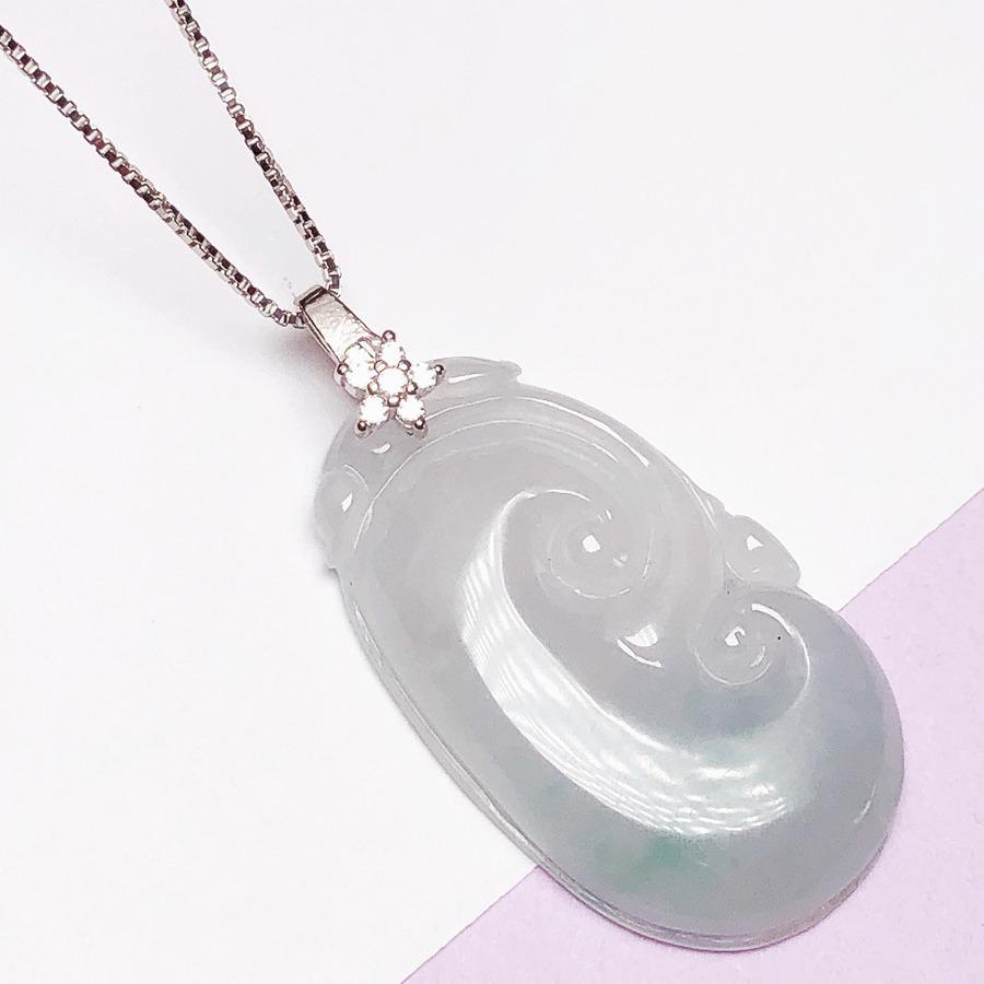 S925 Sterling Silver U-Shaped Jade Pendant Clasp