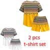 Summer Fashion Ethnic Style Geometric 3D Printed Round Neck Short Sleeved Kids T-Shirt And Shorts Set Boy's and Girl's T-shirt Shorts Set