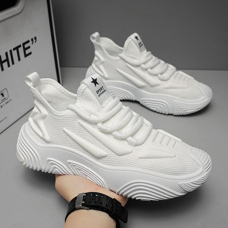 Men Shoes 2024 Summer Mesh Breathable Casual Running Shoes Lightweight Comfortable Sneaker Work Man Thick Bottom Mesh Shoes