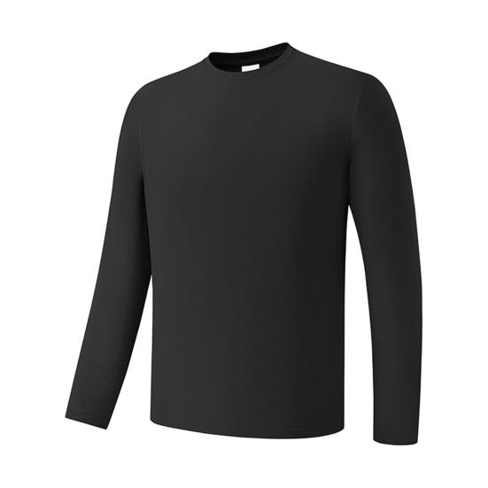 Męskie Koszulki z Okrągłym Dekoltem i Długim Rękawem Szybkoschnące Sportowe Lekkie Oddychające Regularny Krój Casualowy Fitness Codzienne