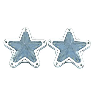 Crown Doris Universal LED Star Side Marker Lamp Light Lens Retro Truck Decor 24V Car Set of 2 White