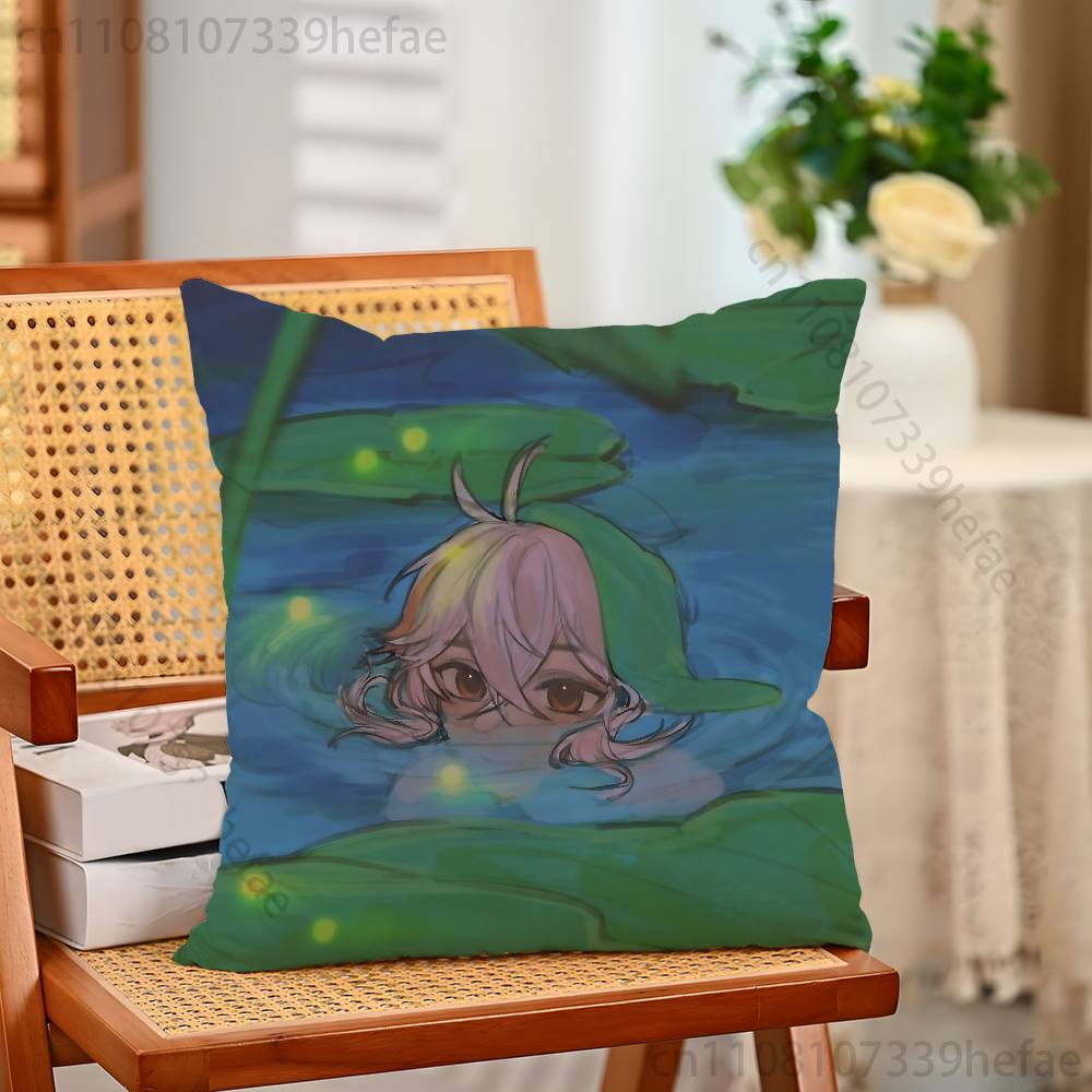 Kazuha Genshin Impact Print Polyester Pillow Case for Valentine Gift Home Sofa Cushion Cover Decoration Custom
