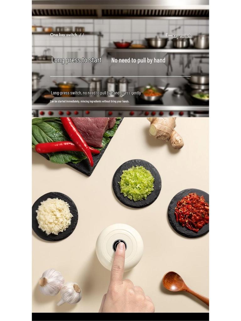 Wireless Mini Garlic Chopper & Peeler: Multifunctional Food Processor for Kitchen & Baby Food.