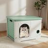Pet House with Cat Ear Opening Half-Enclosed Crate Easy-Tohygienic Pets