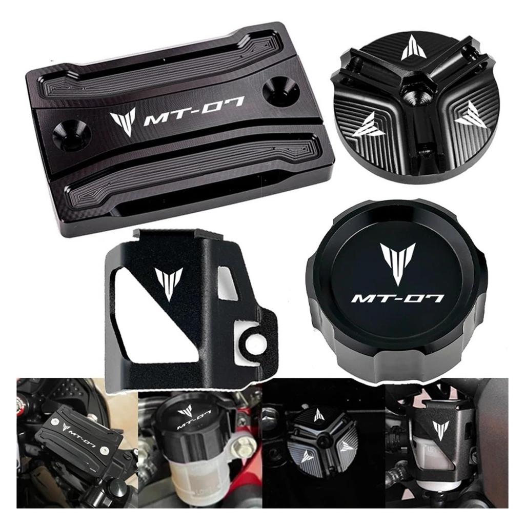 NERDEDP Motorcycle Front Rear Reservoir Cap Guard Filler For Yamaha MT-07 MT07 MT 07 2014-2025