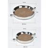 Stainless Steel Metal Mirror Leather Tray Circular Silver Handle Plate Desktop Storage Container Jewelry Tray Fruit Plate
